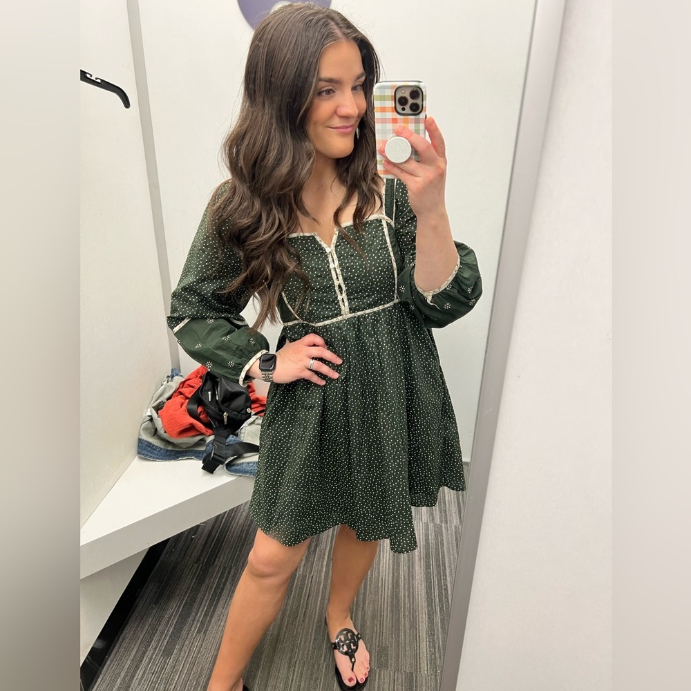 Madewell Simi Patchwork Mini Dress Green 6